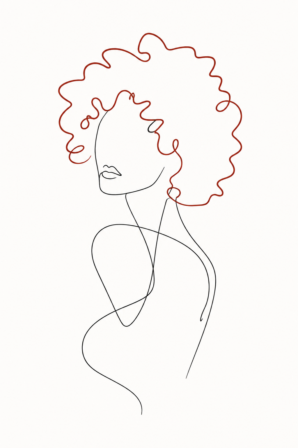 abstract line art of woman